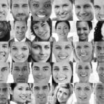 Head shot profile pictures in black and white of smiling applicants