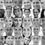 Head shot profile pictures in black and white of smiling applicants